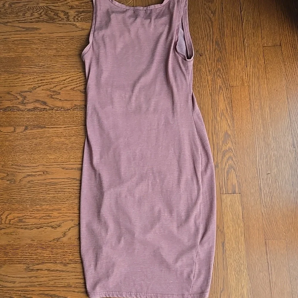 Leith Mauve Ruched Body Con Tank Dress, M